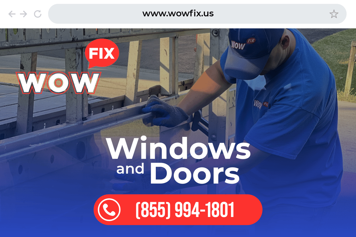 Professional window and door repair technician from WowFix performing installation services in Charlotte, NC