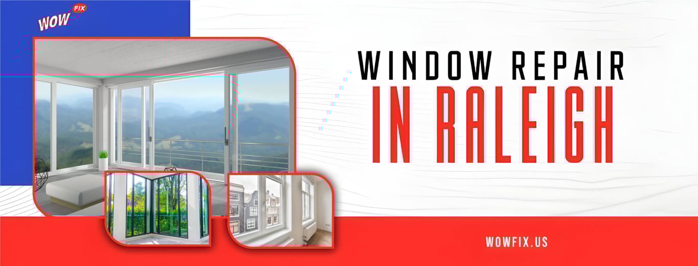 Professional window repair and replacement services in Raleigh featuring panoramic, garden, and residential windows