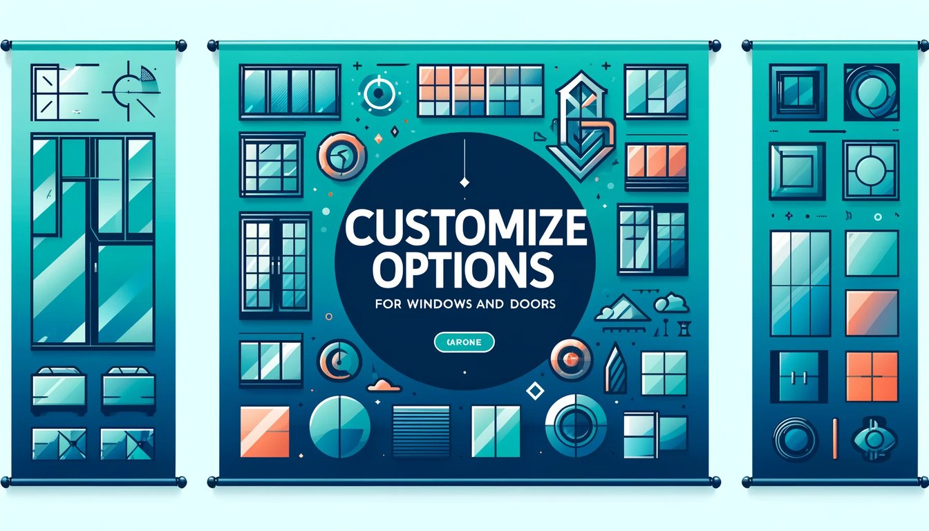 Custom window and door design options illustration showing various styles and configurations for home improvement in Charlotte