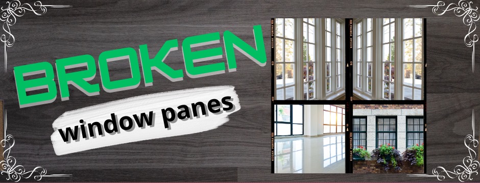 Professional window repair and replacement services banner showing various residential window styles and repairs in Charlotte