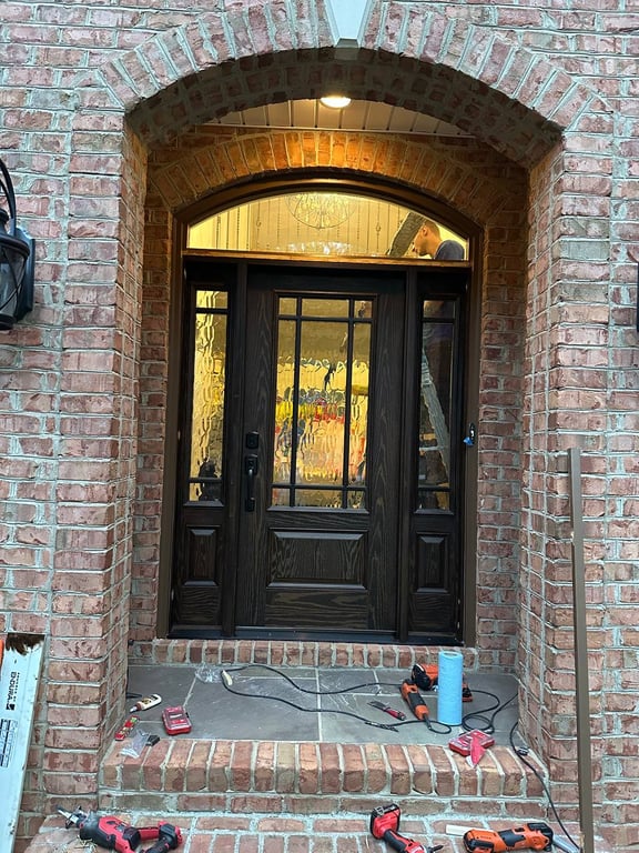 Professional front door installation completed